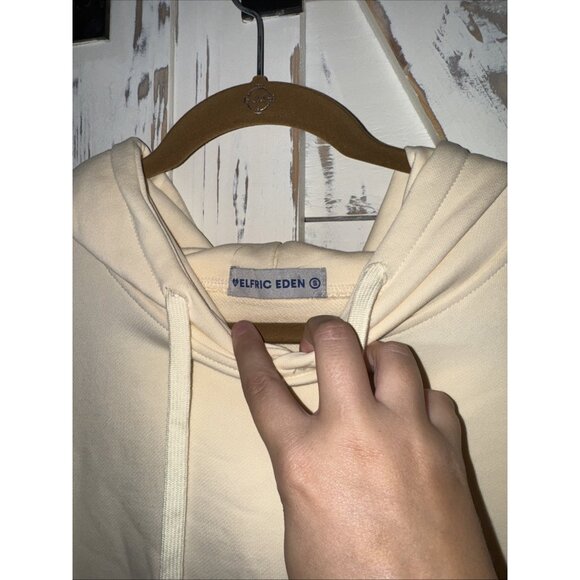 Aelfric Eden Ivory Cream Oversized Hoodie Sweatshirt Unisex S NWOT Embroidered - Picture 7 of 9